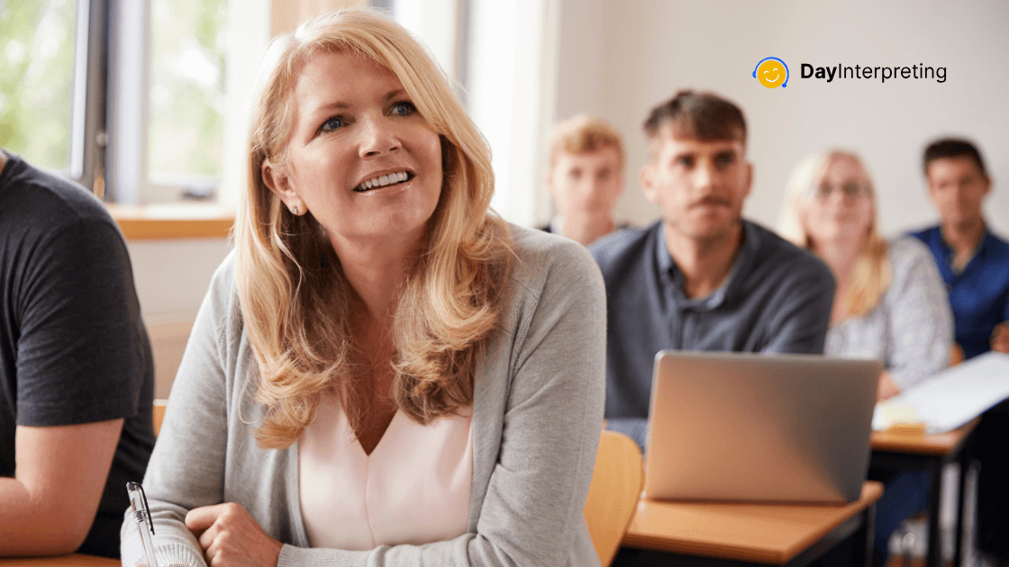 people learning in a classroom
